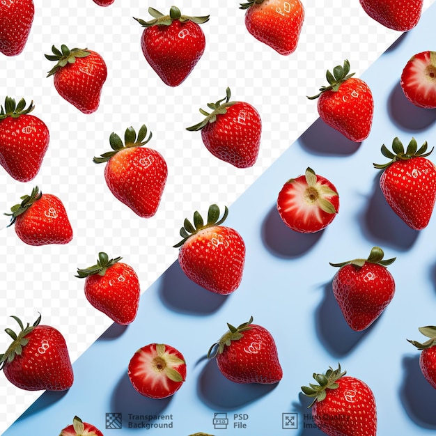 PSD a screen with a picture of strawberries with a white background.