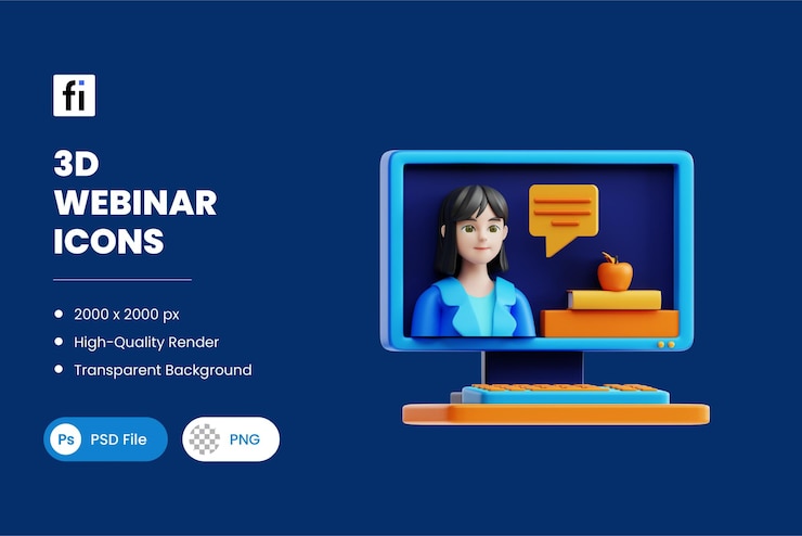PSD a screen with a woman on it and a speech masterclass
