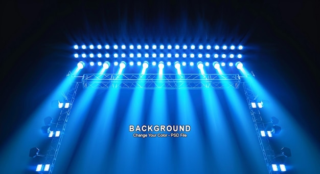 a screenshot of a stage with the words backlit on it
