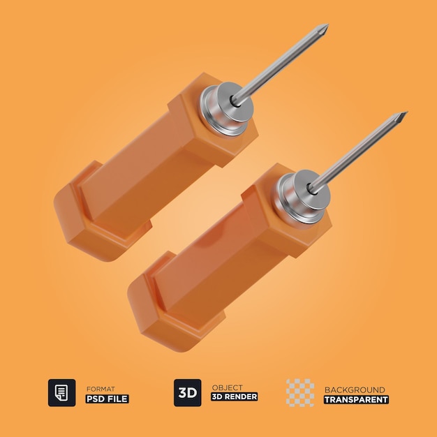 PSD screwdriver 3d illustration premium psd