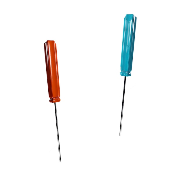 Screwdriver 3d render for scene creation red and blue color