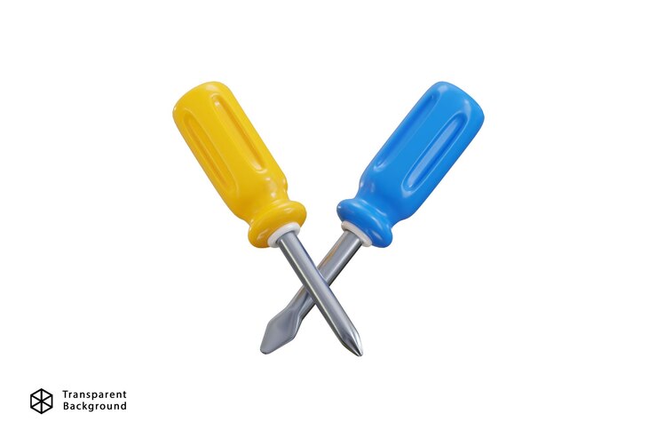 PSD screwdriver repair tools icon 3d render