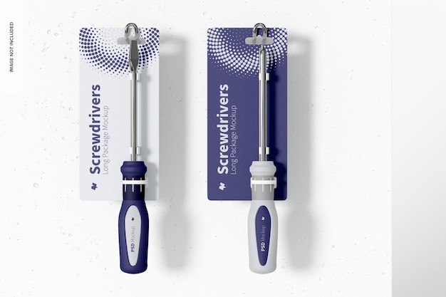 PSD screwdrivers long package mockup