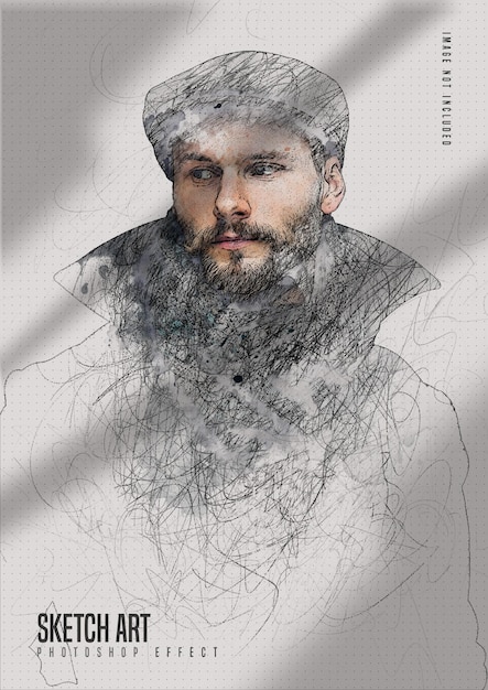 Scribble portrait photo effect