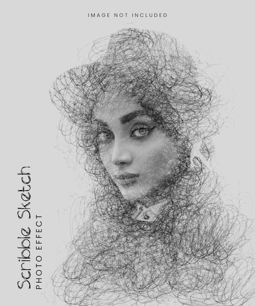 PSD scribble sketch art foto-effect