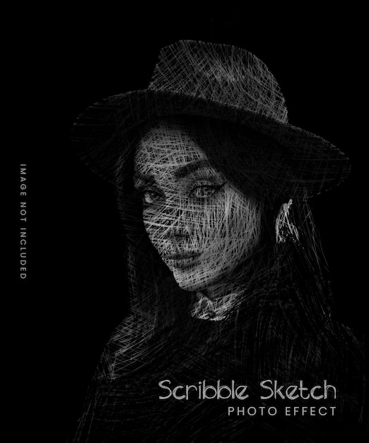 Scribble sketch art photo effect