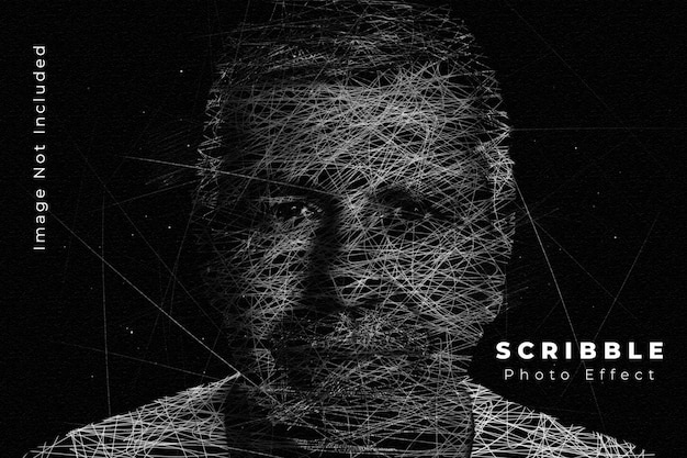 PSD scribble sketch art photo effect