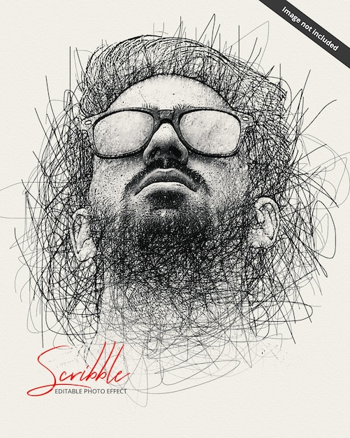 PSD scribble and sketch drawing effect