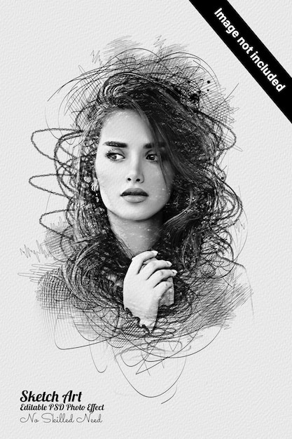 Scribble and sketch photo effect