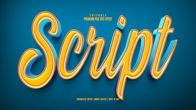 Script 3d editable premium psd text effect