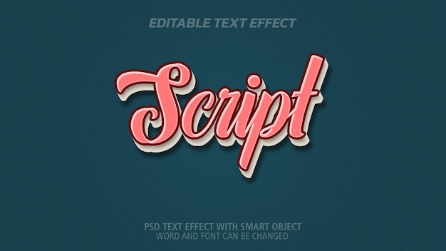 PSD script effetto testo in stile 3d