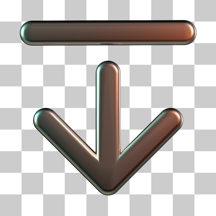 PSD scroll down 3d icon