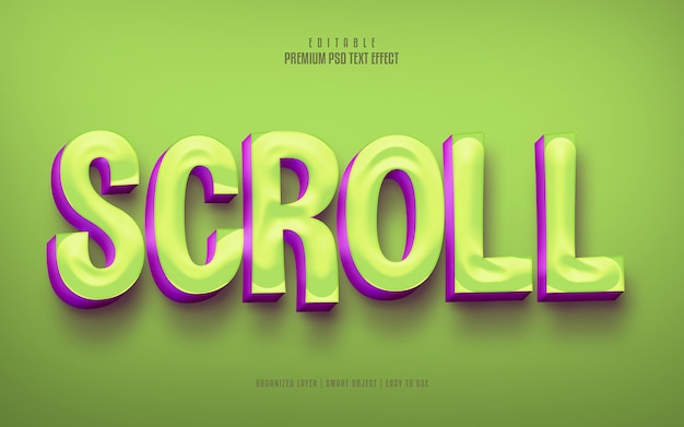 Scroll editable premium psd text effect