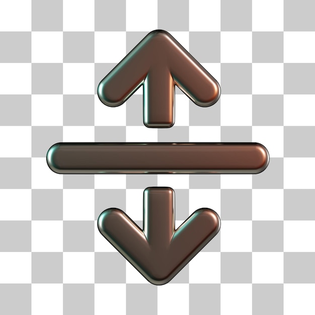 PSD scroll up and down arrow 3d icon