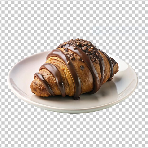 PSD scrumptious chocolate filled french croissant png