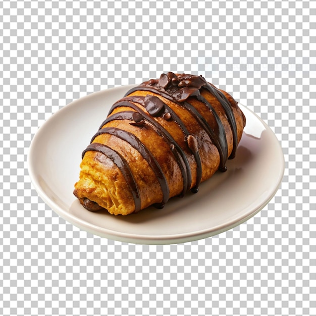 PSD scrumptious chocolate filled french croissant png