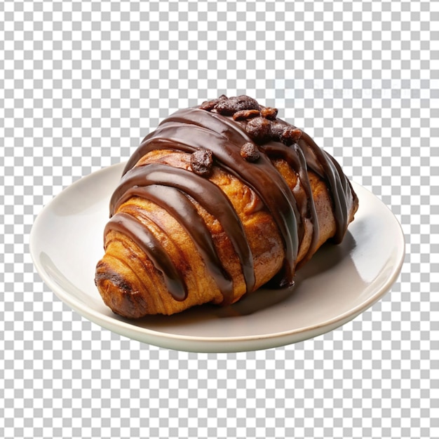 PSD scrumptious chocolate filled french croissant png