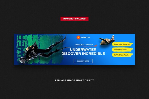 PSD scuba diving school banners web template