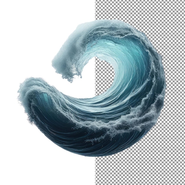 PSD sculpted serenity 3d forma d'onda isolata sulla trasparenza