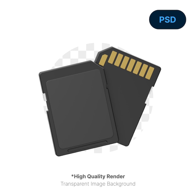 PSD sd card 3d character premium psd