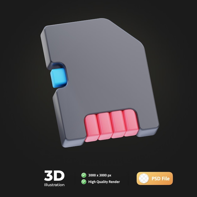 PSD sd card 3d illustration