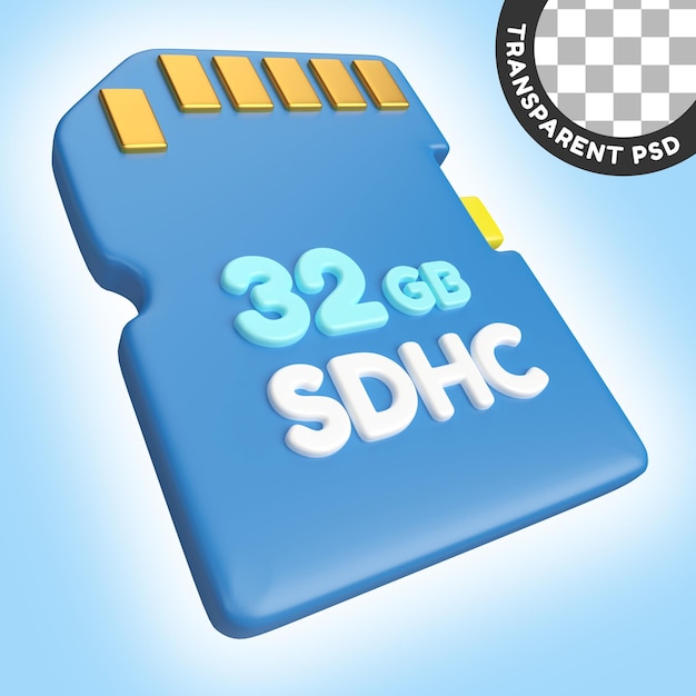 PSD icona dell'illustrazione 3d sdhc