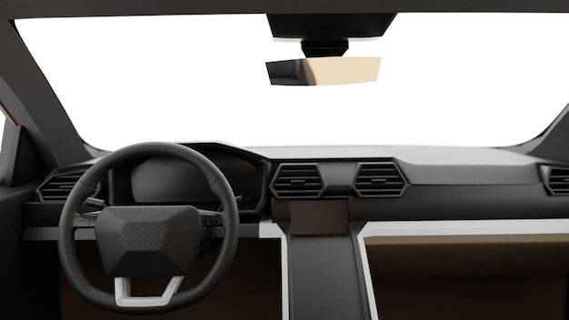 Se gennem forruden inde fra bilen – isoleret mockup