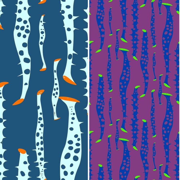 PSD sea cucumber with elongated silhouette organic minimal desig nature pattern vector designs
