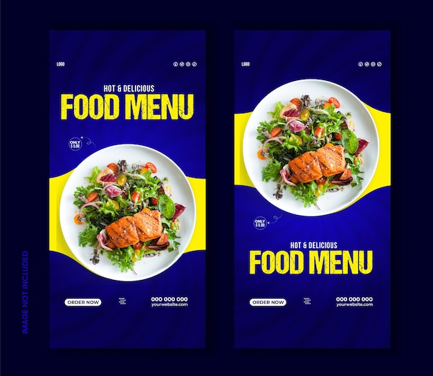 PSD sea food pole banner design for restaurant