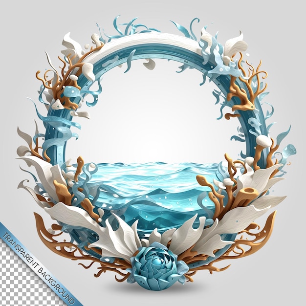 PSD sea frame transparent background