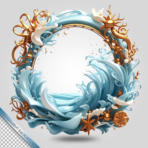 PSD sea frame transparent background