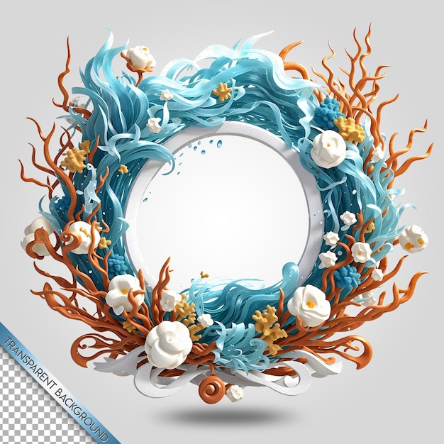 PSD sea frame transparent background