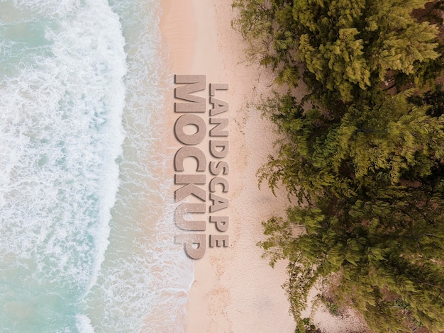 PSD sea landscape text effect mockup