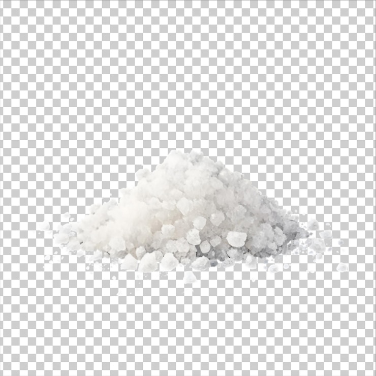 PSD 透明な白い背景に海塩を分離した png カットアウト