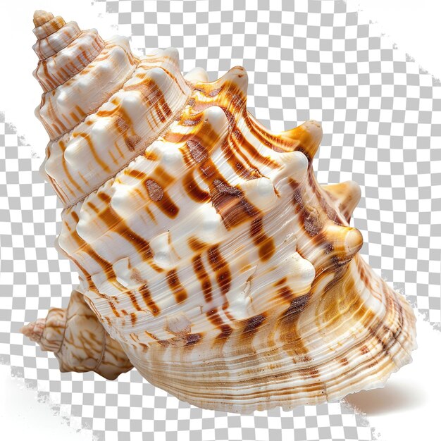 PSD a sea shell is shown on a transparent background