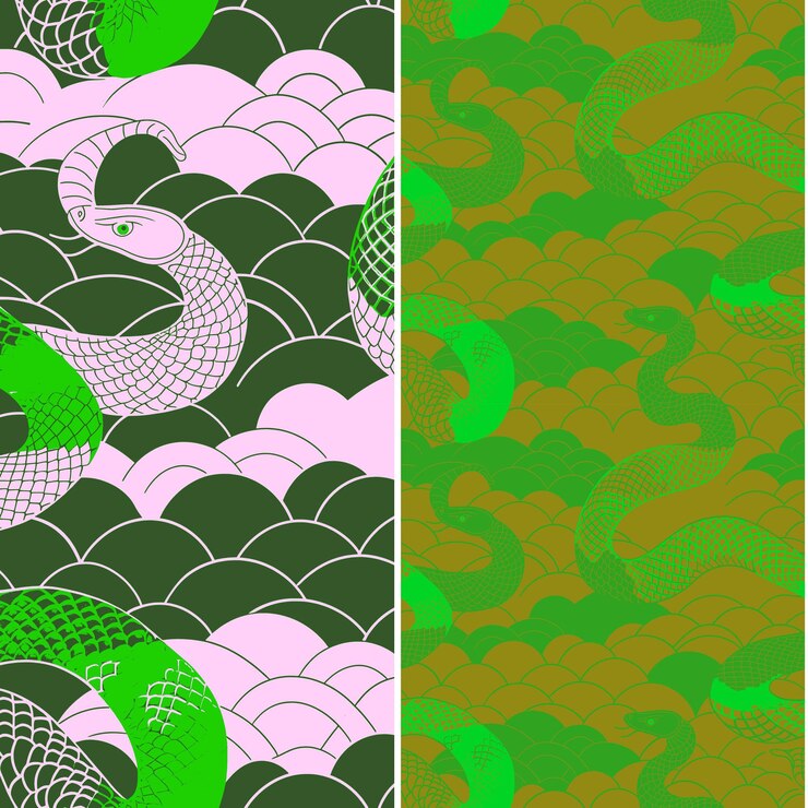 PSD sea snake with serpentine silhouette sleek minimal graphic d nature pattern vector designs