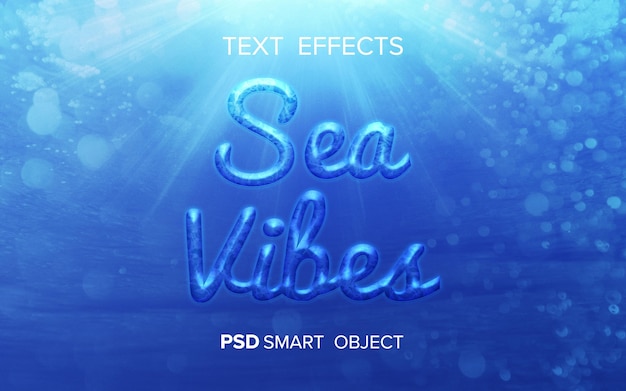 PSD sea vibes text effect