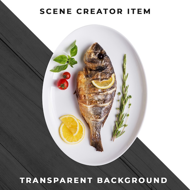 Seafood meal transparent PSD