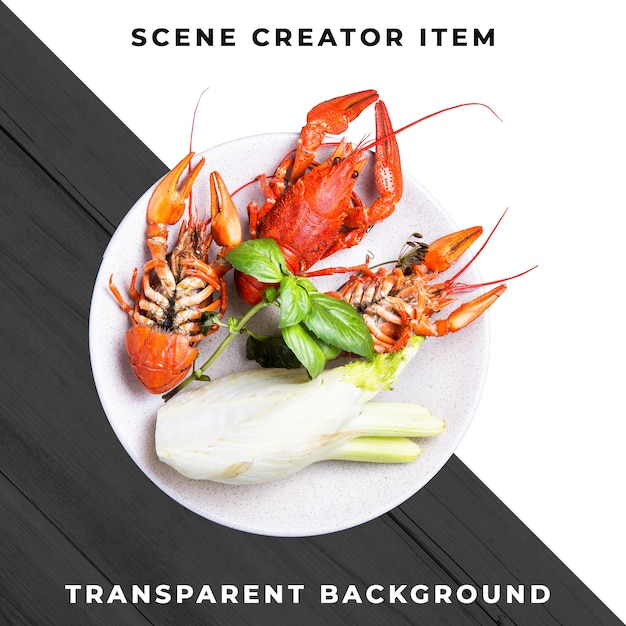 PSD seafood meal transparent psd