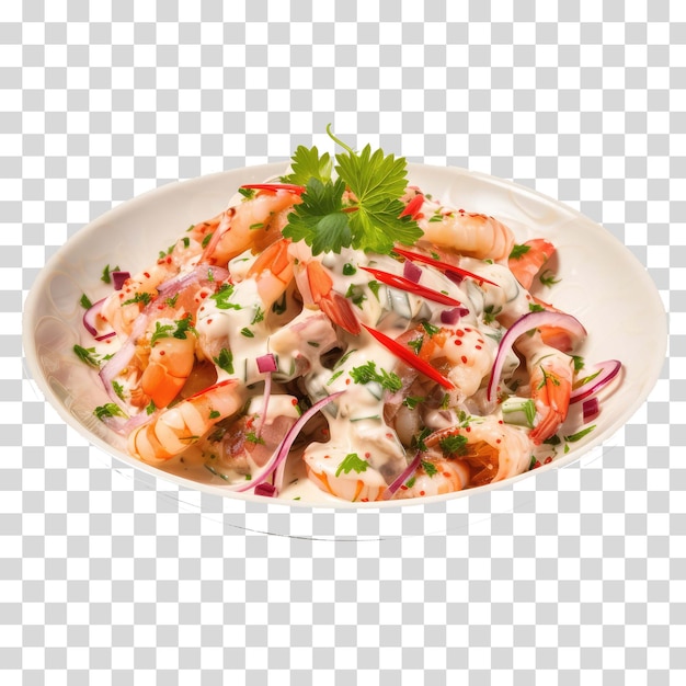 PSD seafood salad on transparent background vector illustration