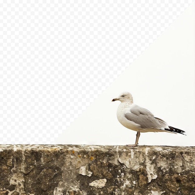 PSD seagull standing on the wall in porto portugal