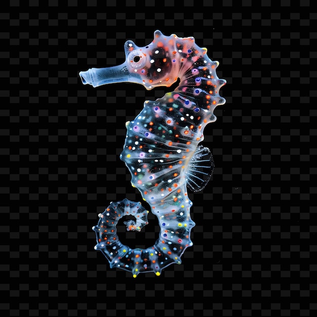 PSD 젤 재료로 된 해마 모양 반투명한 선명한 동물 추상 모양 미술 컬렉션