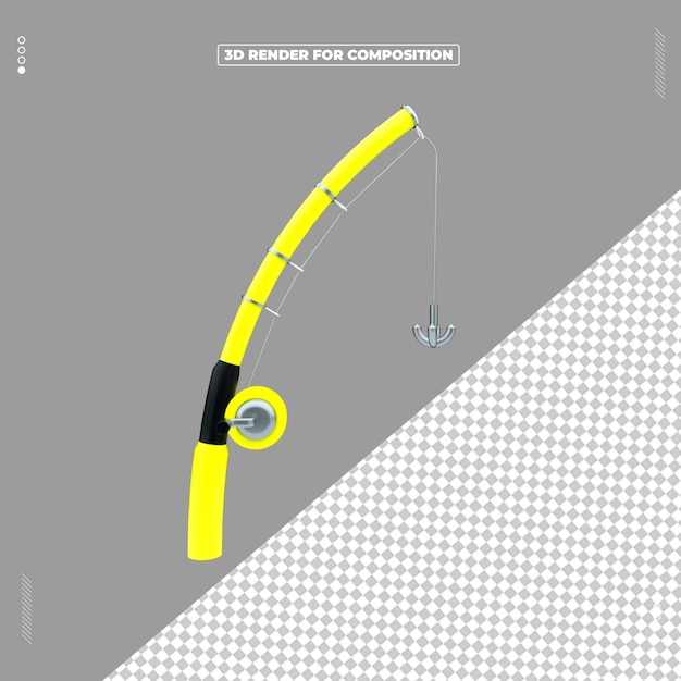 seal 3d rendered object fishingrod