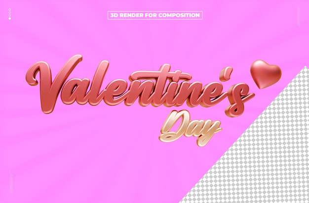 PSD seal 3d rendered valentines day