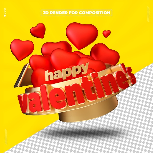 Seal 3d rendered valentines day