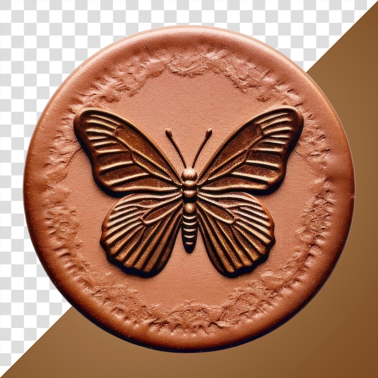 PSD seal wax stamp butterflys white background confectionery accessories