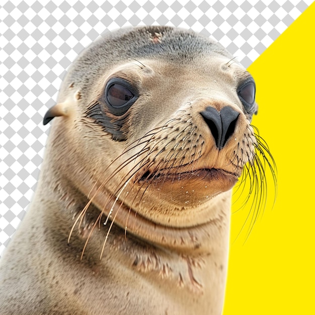 PSD a seal with a mustache and whiskers on it