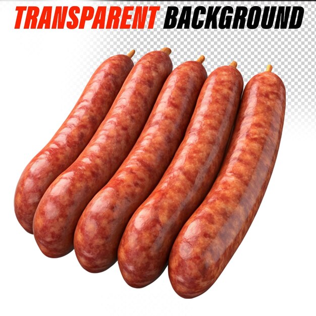 PSD sealable transparent plastic tray of fresh raw sausages