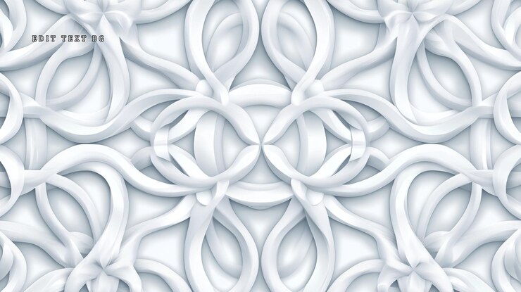 PSD seamless 3d white abstract floral pattern decorative ornate texture