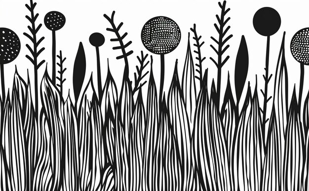 seamless black and white simple line pattern with small curved lines simple seamless style